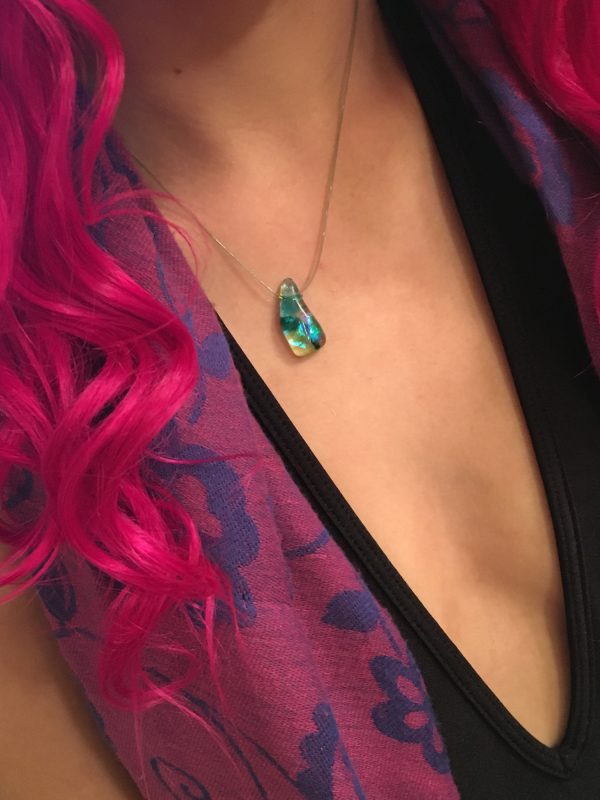Aquamarine glass drop