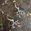 Neuron earrings, silver